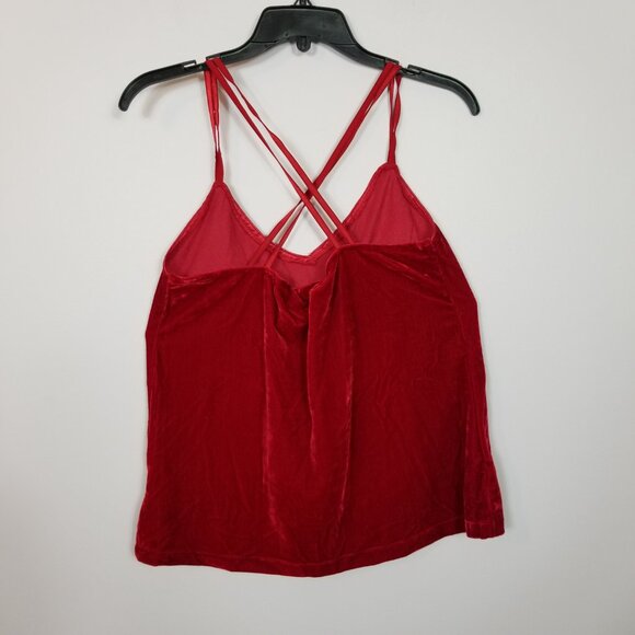 PAJAMAGRAM 2 Piece Velvet Spaghetti Strap Tank Top and Pants Red Small ~ 4502 - Picture 8 of 10
